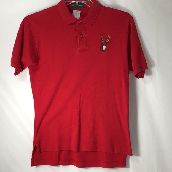 Outer Banks Red Polo Embroidered Deer Logo Shirt - Picture 2 of 7